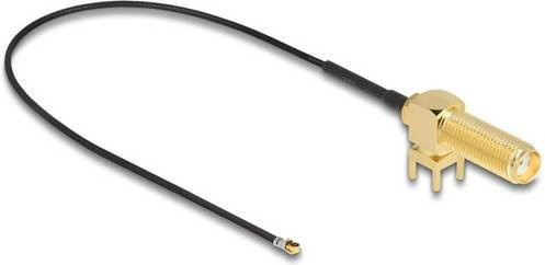 Delock WLAN-Antennen Anschlusskabel mit SMA-Buchse und IPEX-Stecker in Schwarz, Länge: 0,25 m - Bild 1