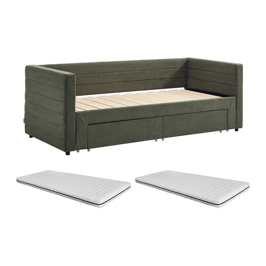 Vente-unique Sofabett Camity in Grün mit Schlaffunktion und Auszugsschublade im modernen Design - Bild 2