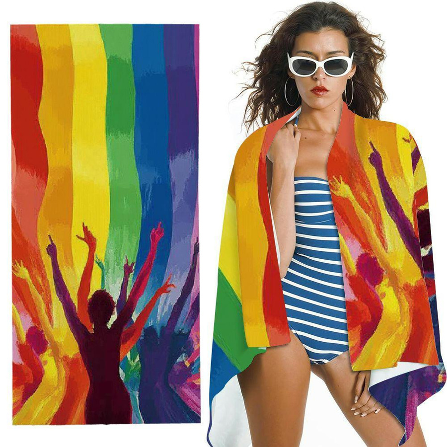 Pride Festival Celebration Strandtuch mit Muster, winddicht und mit Sonnenschutz, B: 40 cm, H: 60 cm - Bild 3