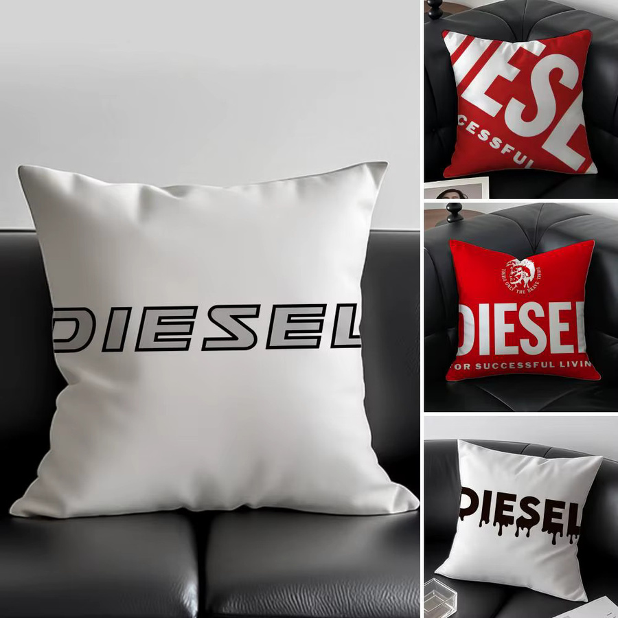 D-DIESEL Kissenbezug in Weiß mit grafischem Design und verdecktem Reißverschluss, B/T/H: 30 x 30 x 30 cm - Bild 2