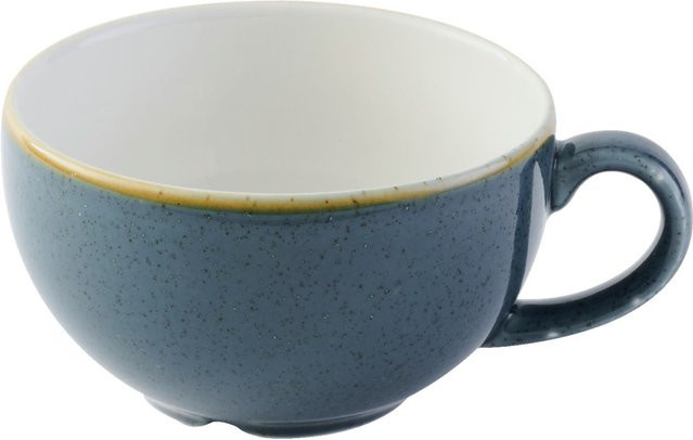 Churchill Cappuccino-Obertasse Stonecast Blueberry aus Steinzeug, Blau/Braun, 227 ml, Durchmesser: 9,5 cm, Höhe: 5,5 cm, 12 Stück Packung - Bild 1