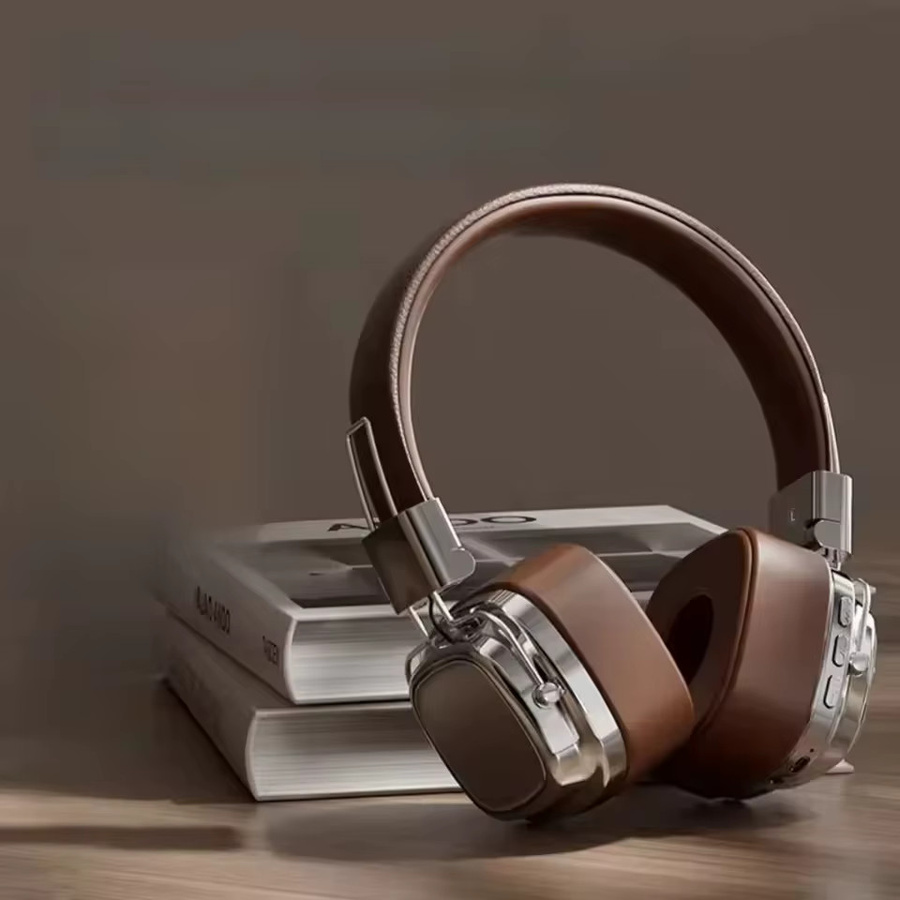 WoYin Retro Over-Ear-Kopfhörer mit Bluetooth 5.3, faltbare kabellose DJ-Stereo-Headsets in Braun - Bild 1