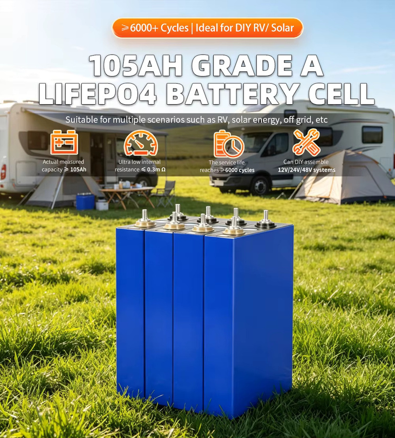 Fullfutura LiFePO4-Batterie 3,2V 105Ah Klasse A mit integriertem Explosionsschutz in Blau für Wohnmobile und Heimenergiespeicher - Bild 6