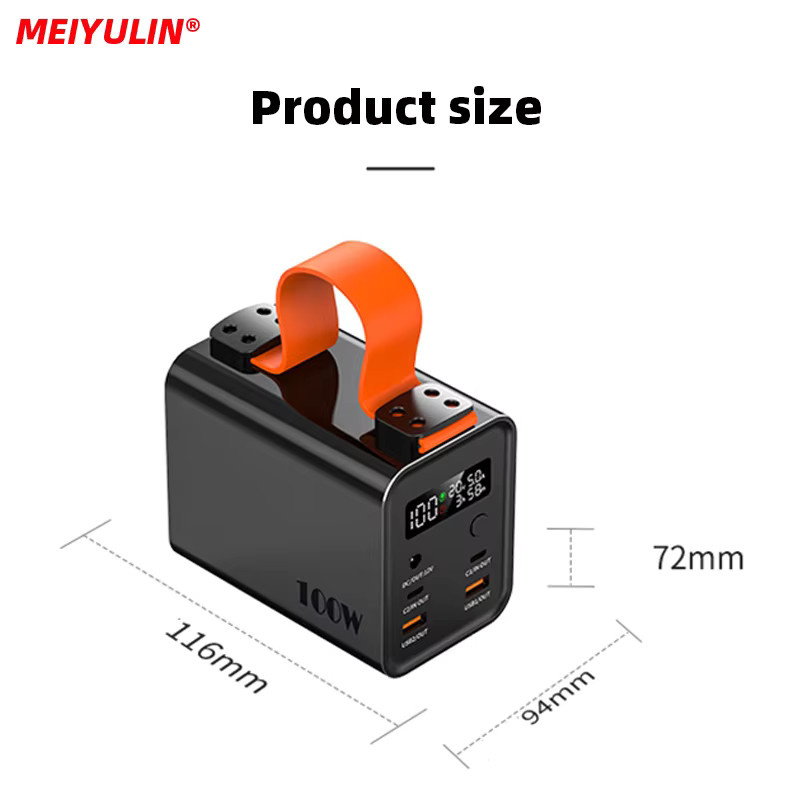 MEIYULIN Power Bank mit 60000 mAh und 100 W Schnellladung, Tragbare Externe Batterie mit USB-C PD und QC in Schwarz - Bild 4