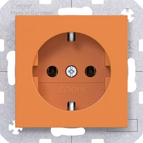 Hager Schutzkontakt-Steckdose in Orange glänzend WAS1100AP - Bild 1