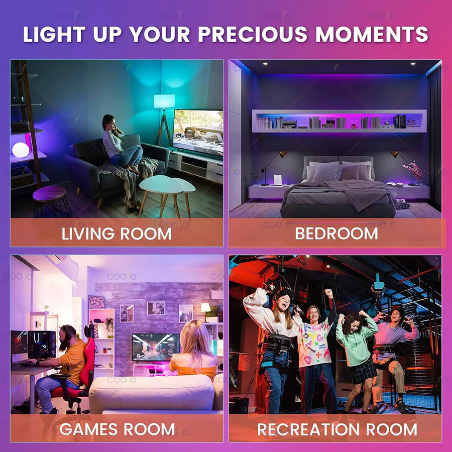 COOLO Smart LED Glühbirne E27 mit Bluetooth und Tuya Smart Life Unterstützung, dimmbar, RGBCW Multicolour - Bild 5