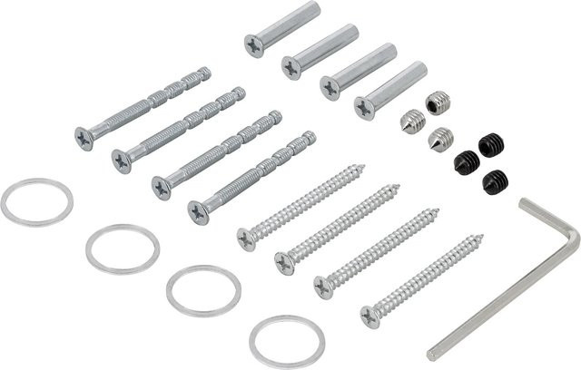 AnsaPro Zubehör-Set Rosettengarnitur aus verzinktem Edelstahl mit Schrauben und Muttern in Schwarz und Silber - Bild 1