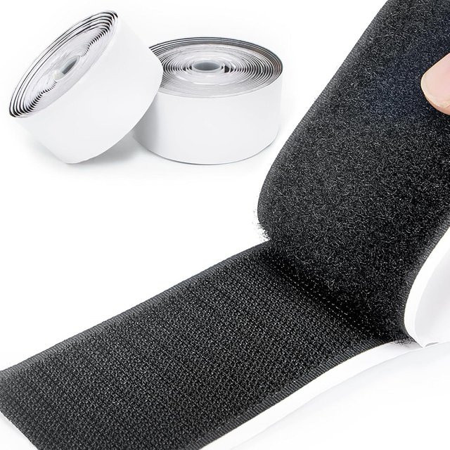 Selbstklebendes Klettverschluss-Befestigungsband aus Nylon in Weiß, Breite: 20 mm - Bild 1