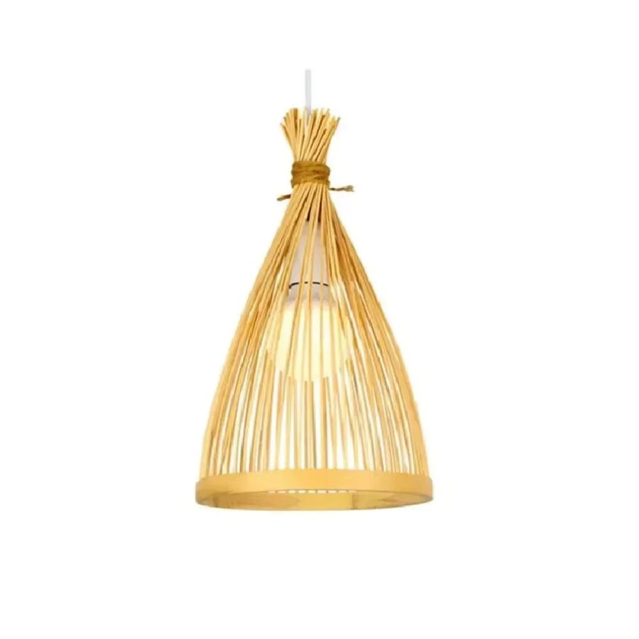 JOYINLED Handgefertigter Bambus Anhänger in Vogelnest-Form als natürlicher Rattan-Kronleuchter - Bild 3