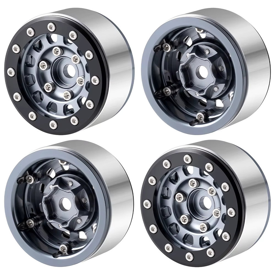 AXSPEED Beadlock Felge Radnabenreifen, 4-teiliges Set, Schwarz - Bild 2