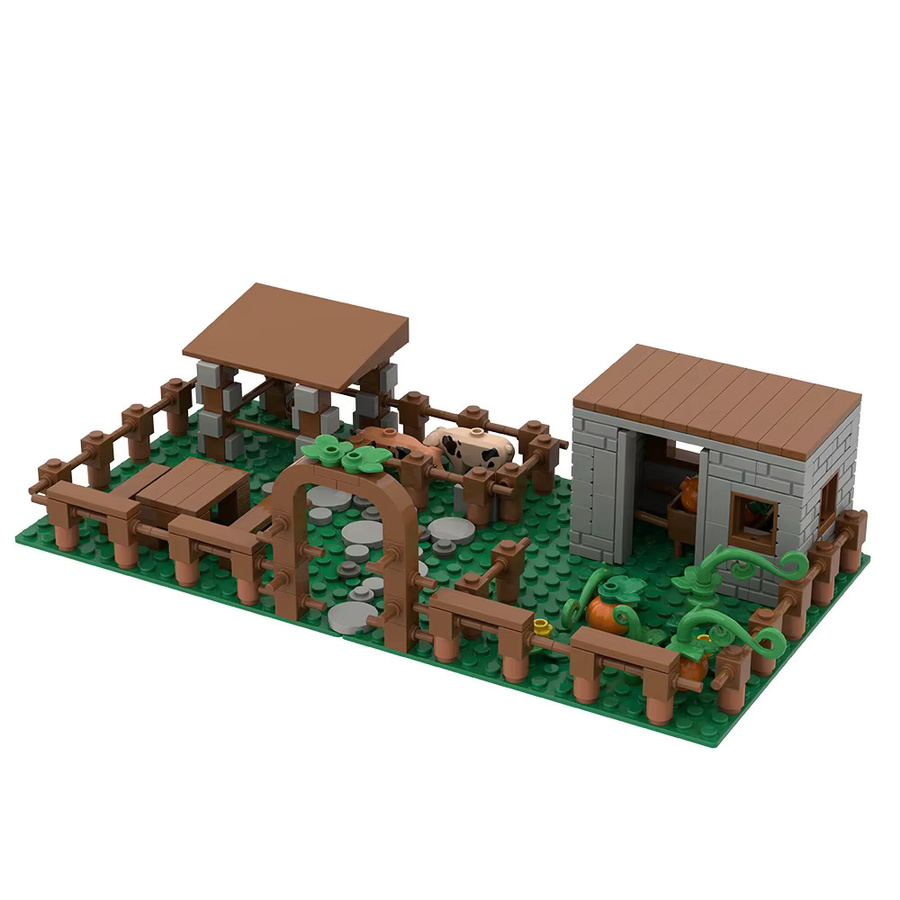 BRICKPANDA Kreatives Bausteine-Set Landschaftsmodell mit Berg, Wasserfall, Steinteich und Kürbisfarm in Mehrfarbig - Bild 2