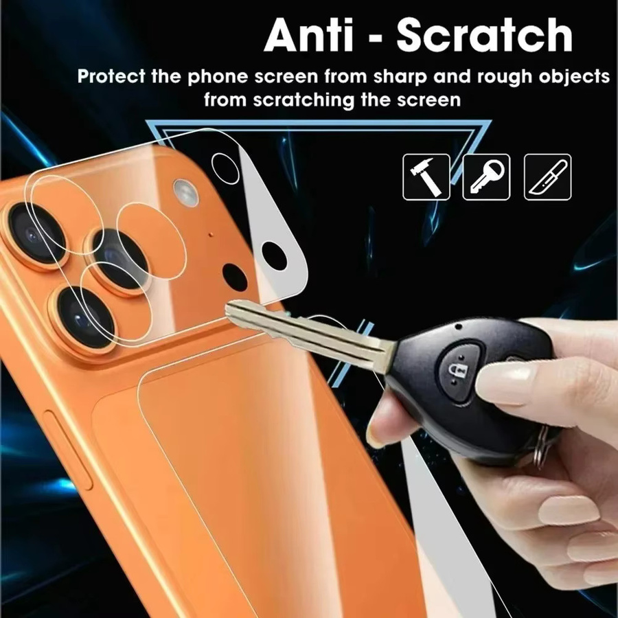 4-in-1 Kamera-Schutzfolie und Rückseiten-Schutz aus gehärtetem Glas für Apple iPhone 17, iPhone 17 Air, iPhone 17 Pro und iPhone 17 Pro Max, transparent - Bild 2