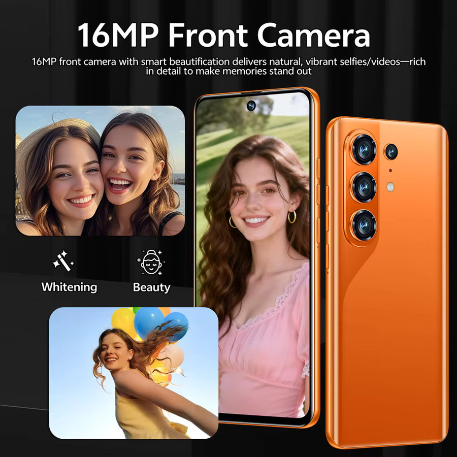 CHOTOG S26 Ultra Smartphone Android 5G mit 7,3 Zoll HD Display, 22GB RAM, 2TB Speicher, 7800mAh Akku und 16+48MP Kamera in Schwarz - Bild 4