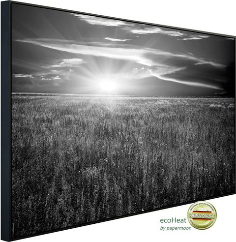 papermoon EcoHeat Infrarotheizung Landschaft Schwarz Weiss mit App-Steuerung und Überhitzungsschutz - Bild 1