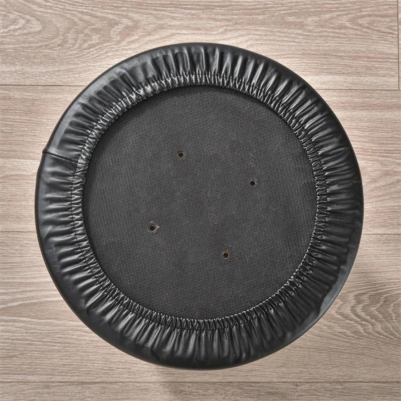 Wasserdichter runder Hockerbezug aus PU Leder in Schwarz für Barhocker und Drehstühle - Bild 1