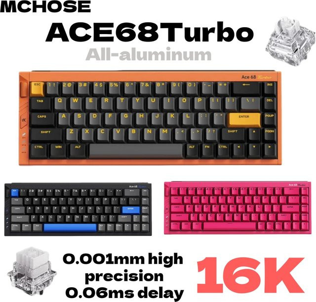 MCHOSE Ace68 Turbo Hall-Effect Magnetschalter-Tastatur aus Aluminiumlegierung in Weiß - Bild 1