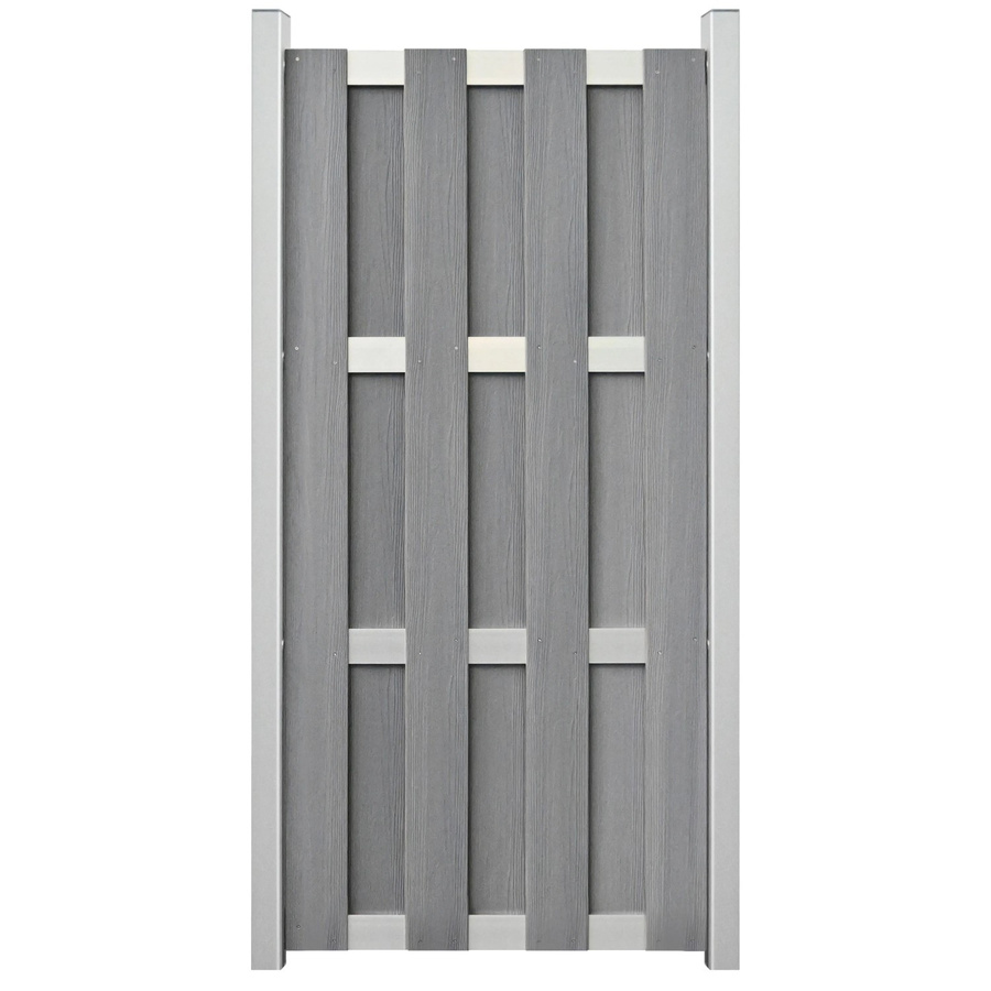 GroJa Fertigzaun in Bretterzaunoptik aus BPC-Material, Steingrau, Höhe: 84,3 cm, Breite: 180 cm - Bild 2