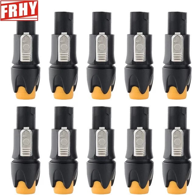 FRHY 10 Stück NL4FC 4-polige XLR-Lautsprecheranschlüsse in Orange für Audiokabel und Mixer - Bild 1
