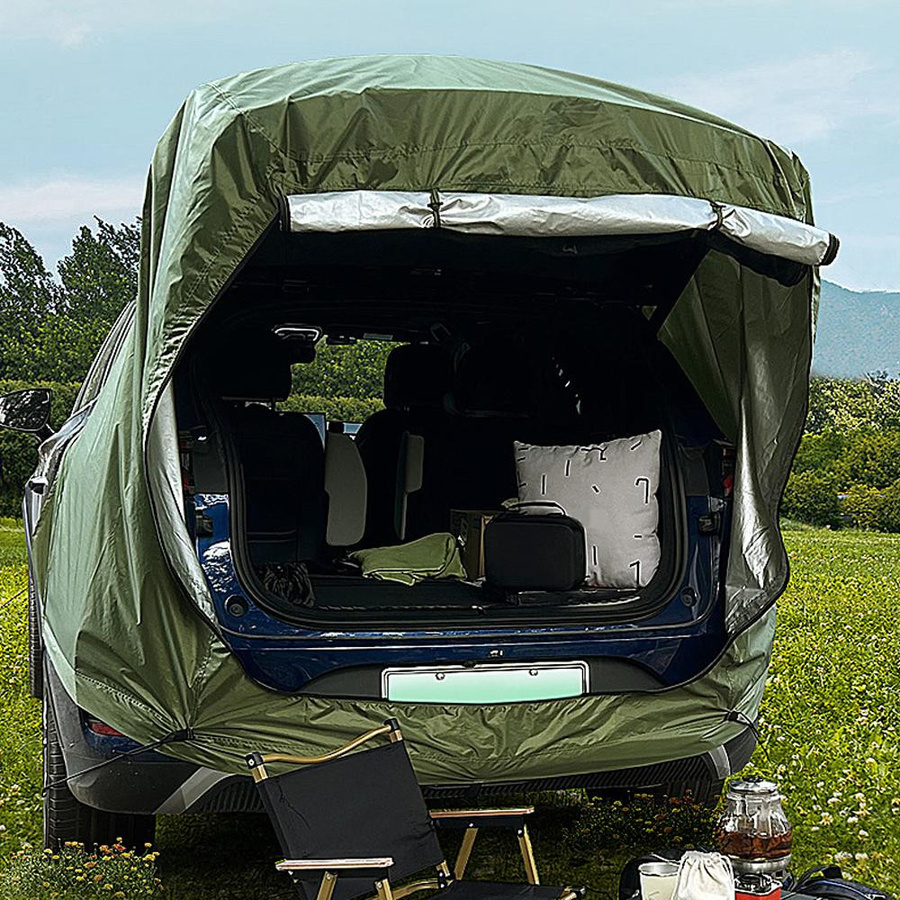 TOMTOP JMS Outdoor-Auto-Kofferraum-Zelt mit Baldachin für Camping und Picknick, Weiß und Grün - Bild 4