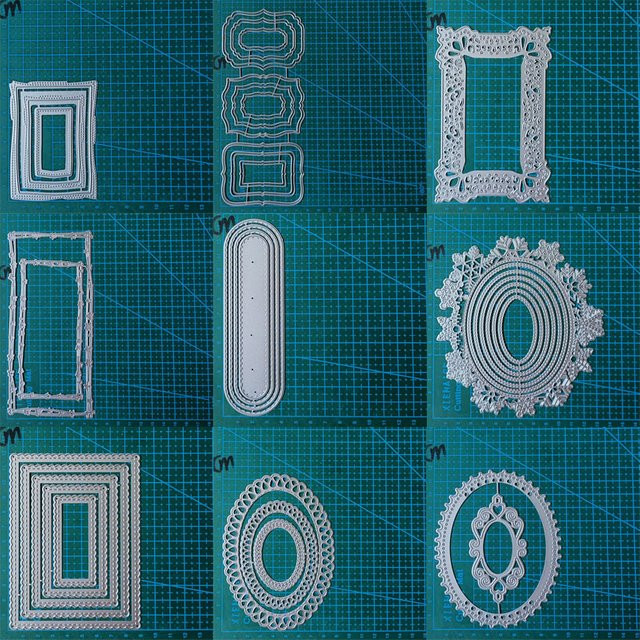 Metall Stanzform in Silber für Scrapbooking und Papierhandwerk als Prägeschablone und Schneideform - Bild 1