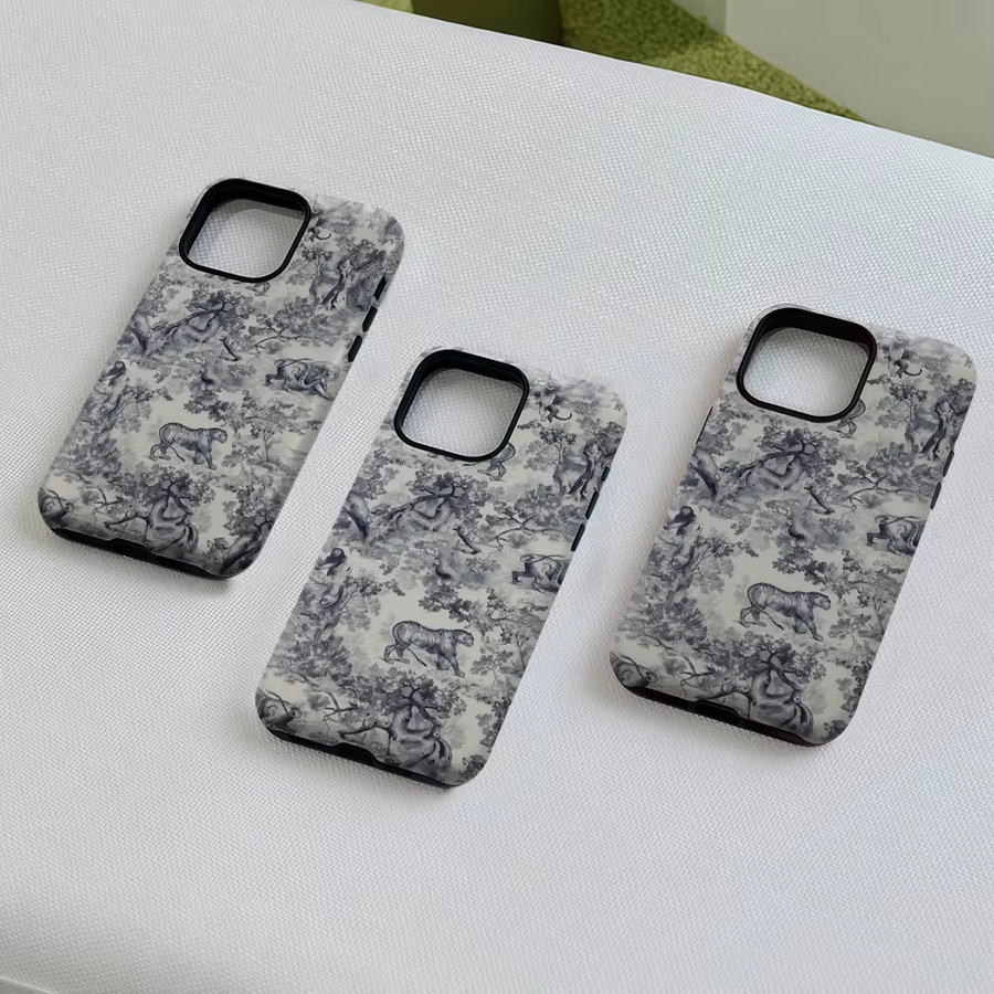 Robuste Vintage Safari Wandteppich Handyhülle für iPhone 17 16 15 14 13 Pro Max Plus mit Magnetfunktion und Doppelschicht-Schutz - Bild 4