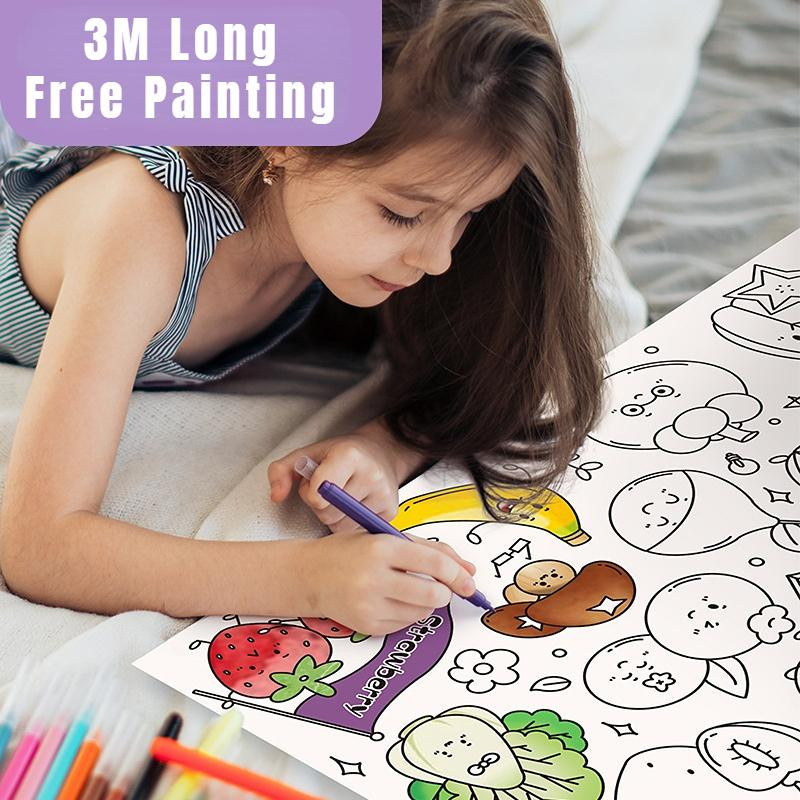 OLOEY DIY Zeichenrolle Ausmalpapier Lernspielzeug für Kinder 3-6 Jahre - Bild 2