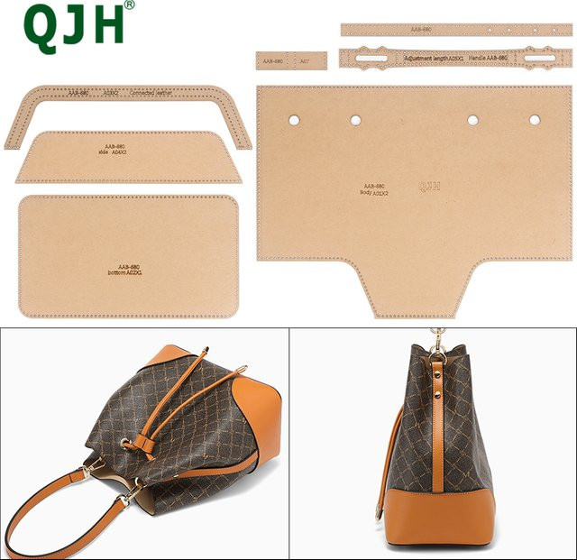 QJH DIY-Papiermuster-Schablone Set mit Kraftpapier-Stücken für Lederhandwerk und Ledertaschen-Design - Bild 1