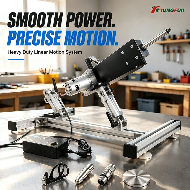 Tungfull 24V Linearer Hubmotor-Bausatz in Schwarz mit variabler Geschwindigkeit und flexiblem Hub für DIY-Haushaltsanwendungen - Bild 1
