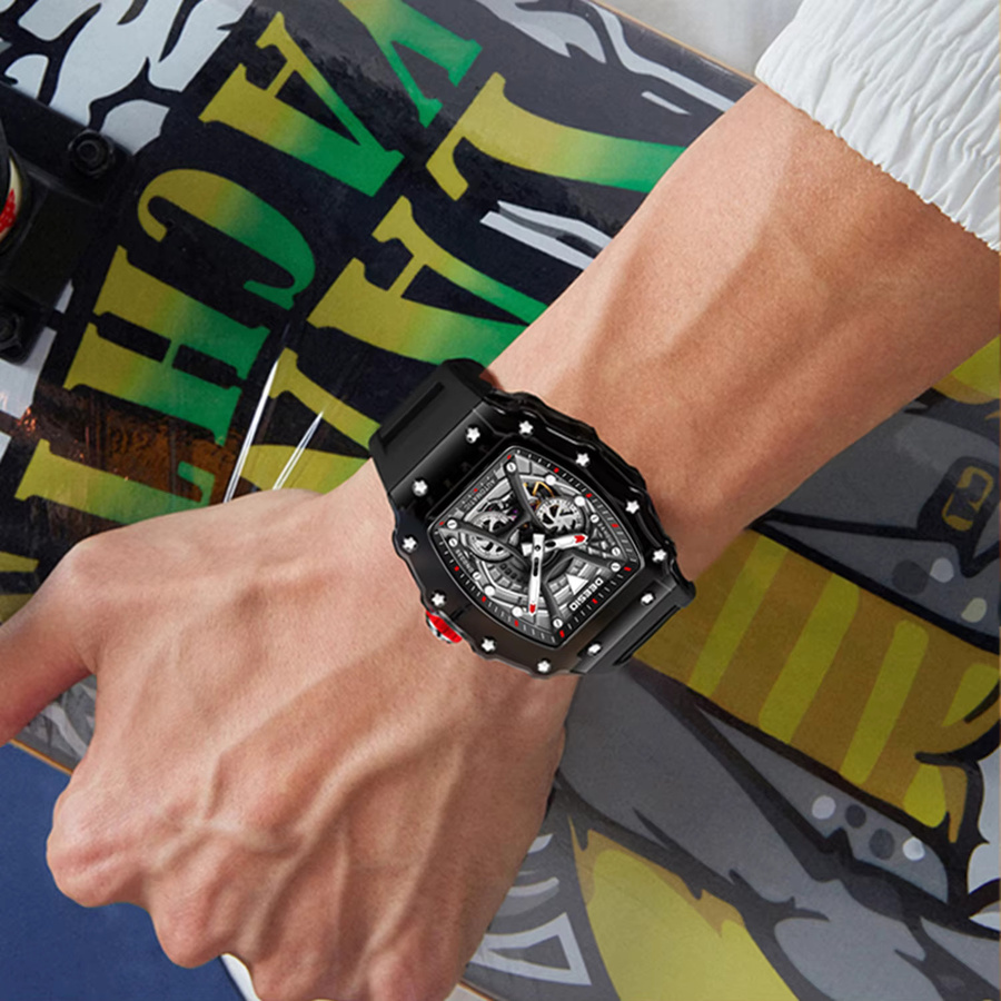 Deesio Armbanduhr, Automatik, Edelstahl, Schwarz, Herren - Bild 3