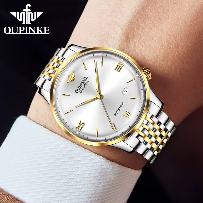 OUPINKE Armbanduhr, Automatik, Edelstahl, Silber, Herren - Bild 5
