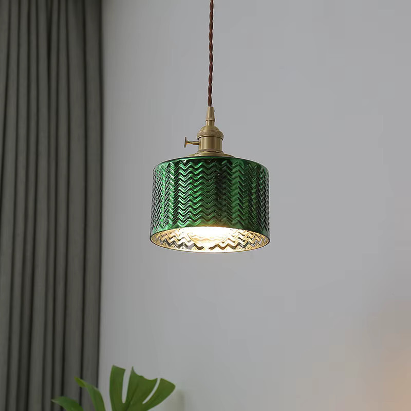 Ramalho LED Pendelleuchte aus Kupfer und Glas in Grün im nordischen Design - Bild 2