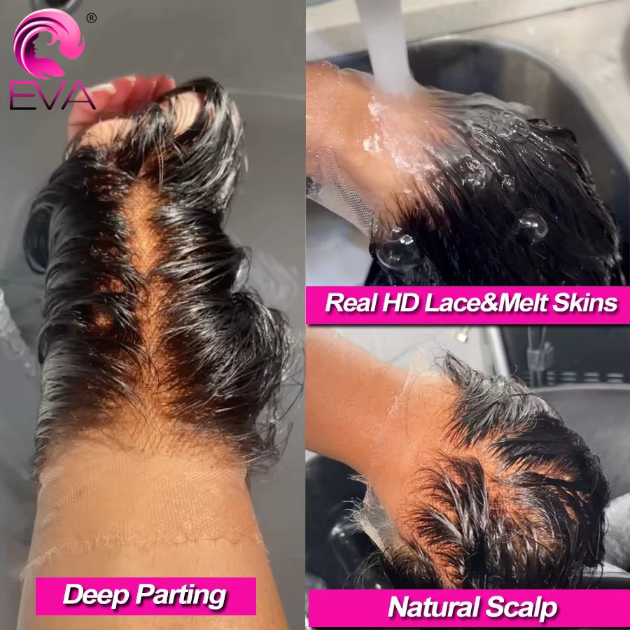 Eva Hair Extensions Echthaar Body Wave & Glatt, HD Lace Frontal & Closures - Bild 5