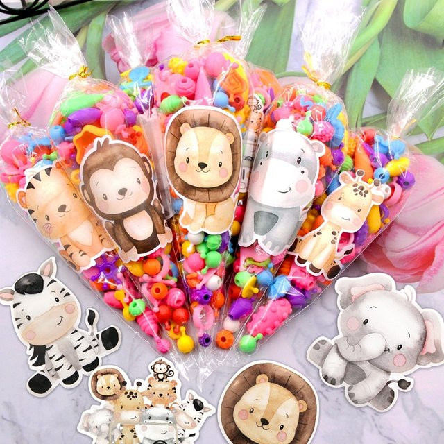 24 Stück Wildtier-Aufkleber für Kinder in Multicolour zur Party-Dekoration und DIY-Verpackung im Dschungel-Safari-Design - Bild 1