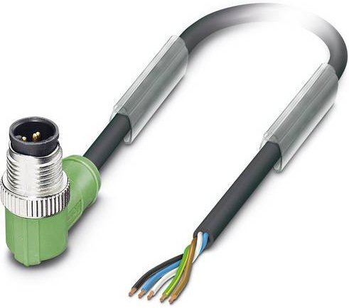 Phoenix Contact 1669796 Sensor-Aktor-Steckverbinder M12 Stecker gewinkelt, 5-polig, 1,50 m, grau/grün - Bild 1