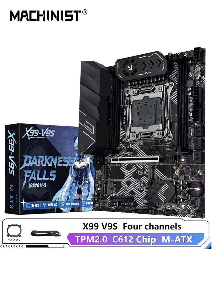 MACHINIST X99 V9S Motherboard mit C612 Chipset, LGA 2011-3 Sockel für Xeon E5 CPUs, DDR4 RAM Unterstützung, 3x NVME M.2 Slots, SATA 3.0 und USB 3.0, Schwarz - Bild 6