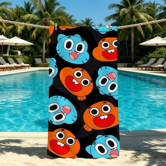 Saugfähiges Strandtuch von G-Gumball für Camping und Strand, schnelltrocknendes Mikrofaser-Handtuch, Mehrfarbig, B/H: 40 x 70 cm - Bild 1