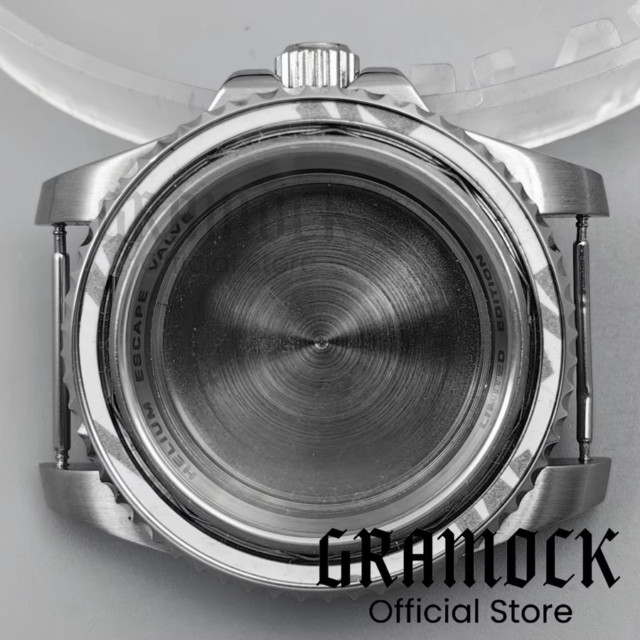 GRAMOCK Uhrengehäuse, 40 mm, Edelstahl, Silber, Blau, GMT - Bild 2