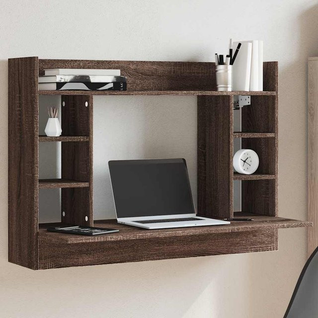vidaXL Wand-Schreibtisch in Eiche Braun, B/T/H: 105 x 48 x 75 cm - Bild 3