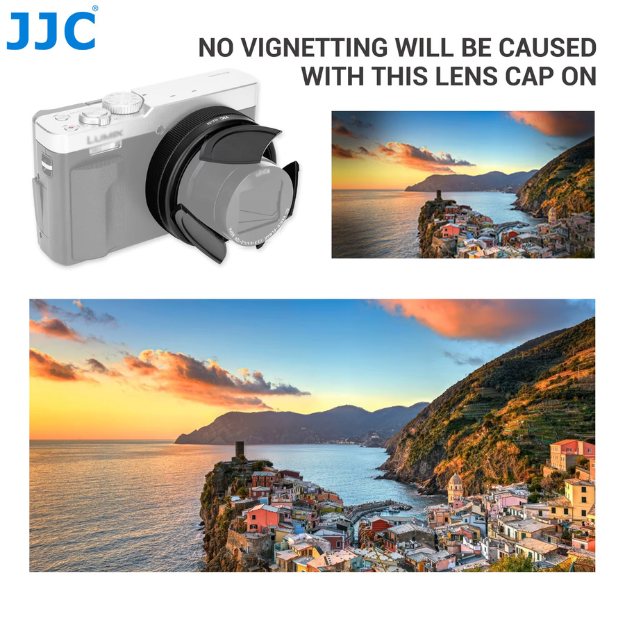 JJC Automatischer Objektivdeckel für Panasonic Lumix ZS99 und TZ99 in Schwarz - Bild 3