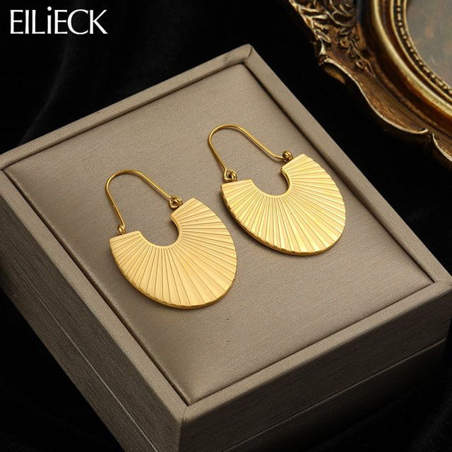 EILIECK Creolen Edelstahl, Gold, Damen - Bild 1