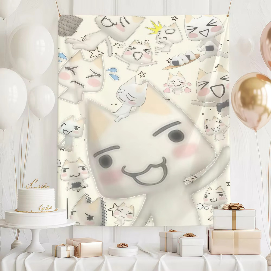 Inoue Toro Katzenflagge Weiß für Outdoor und Heimdekoration B: 60 cm, H: 40 cm - Bild 3