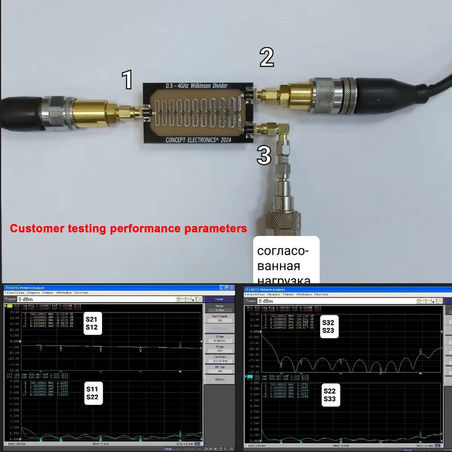 Dykbcells Wilkinson Leistungsteiler 1:2 SMA Breitband-HF-Splitter 0,5-4G/6GHz für 5,8G 5G Basisstationen, Satellitenkommunikation und Radarlabor - Bild 3