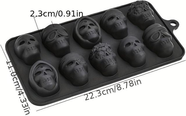 SZ-Damai Silikon Schokoladenform Totenkopf Schwarz für Schokolade Gelee Pudding und Eis - Bild 1