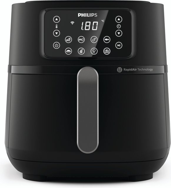 Philips Connected XXL Serie 5000 Heißluftfritteuse HD9285/93, Schwarz, mit App-Steuerung und WiFi - Bild 1