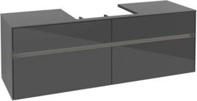 Villeroy & Boch Waschtischunterschrank Collaro in Grau Hochglanz mit integrierter LED-Beleuchtung und Waschtisch, B/T/H: 160 x 54,8 x 50 cm - Bild 1
