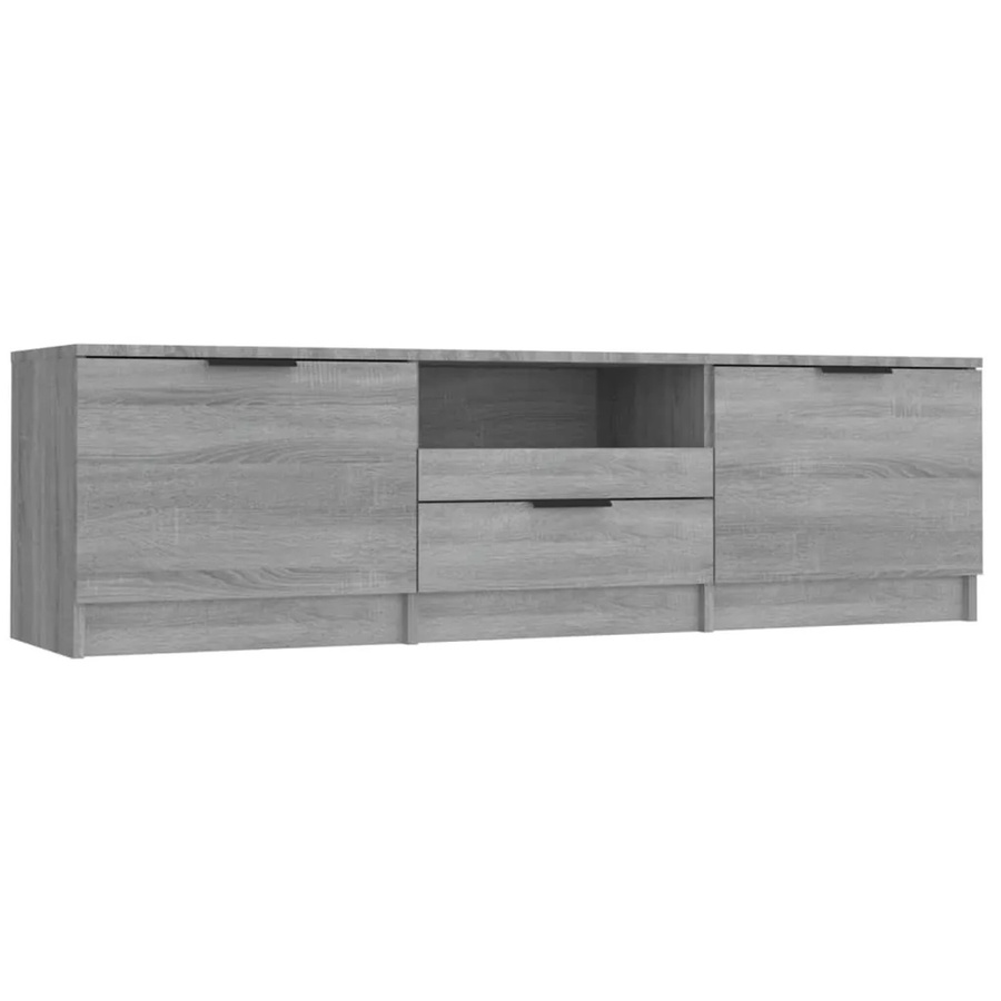 vidaXL TV-Schrank modern in Grau Sonoma aus Holzwerkstoff, B/T/H: 140 x 35 x 40 cm - Bild 2