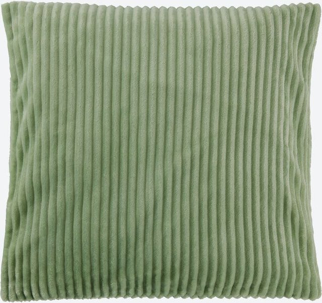 NKD Kissenhüllen aus Flanell im gestreiften Design, 2er-Pack, Farbe: Grün, B/B: 40 x 40 cm - Bild 1