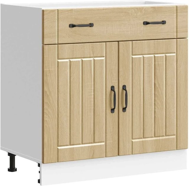vidaXL Küchen-Unterschrank Lucca in Sonoma-Eiche und Beige aus Holzwerkstoff - Bild 1