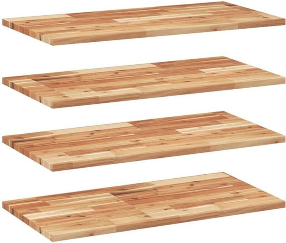4er Set Schweberegale aus Massivholz Akazie von vidaxl, Braun, B: 80 cm, T: 40 cm, H: 2 cm - Bild 1