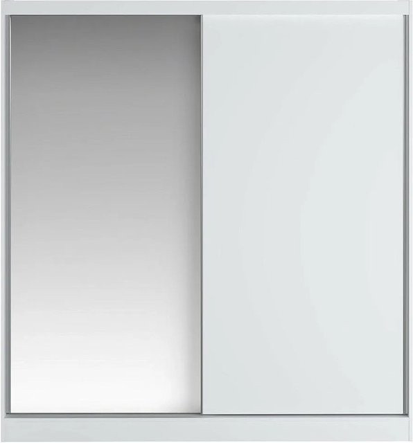Kleiderschrank Ochira Weiß mit Schiebetüren und Spiegeltüren Breite: 200,2 cm - Bild 1